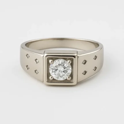 Men's White Gold Diamond Ring